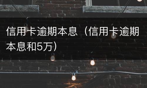 信用卡逾期本息（信用卡逾期本息和5万）