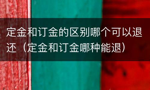 定金和订金的区别哪个可以退还（定金和订金哪种能退）