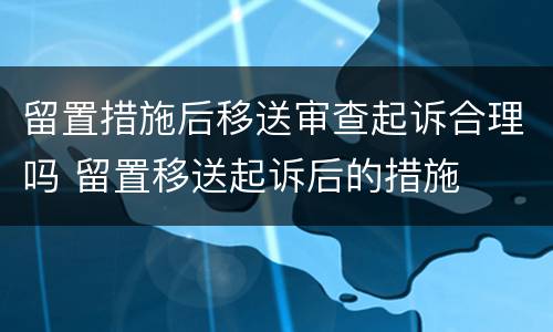 留置措施后移送审查起诉合理吗 留置移送起诉后的措施