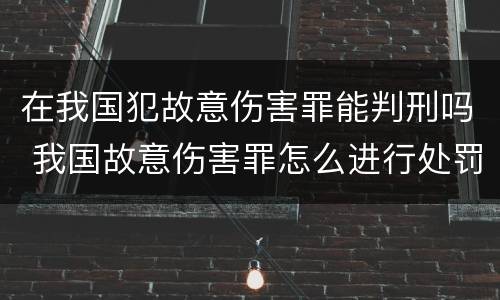 在我国犯故意伤害罪能判刑吗 我国故意伤害罪怎么进行处罚