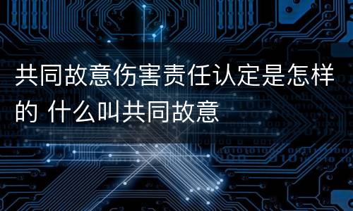 共同故意伤害责任认定是怎样的 什么叫共同故意