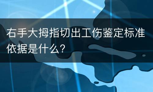 右手大拇指切出工伤鉴定标准依据是什么?