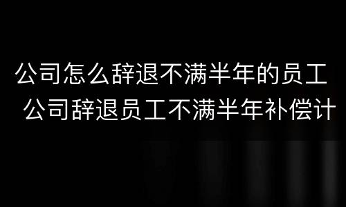 公司怎么辞退不满半年的员工 公司辞退员工不满半年补偿计算