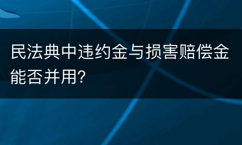 民法典中违约金与损害赔偿金能否并用？