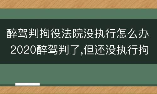 醉驾判拘役法院没执行怎么办 2020醉驾判了,但还没执行拘役