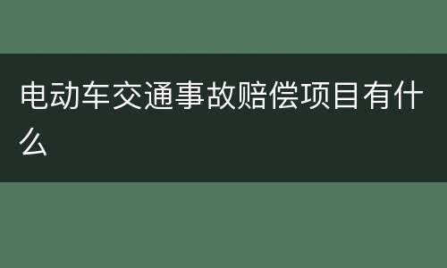 电动车交通事故赔偿项目有什么