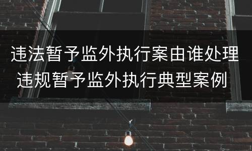 违法暂予监外执行案由谁处理 违规暂予监外执行典型案例