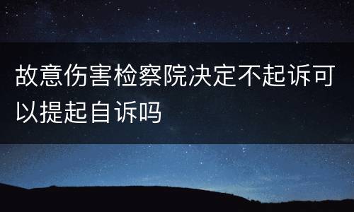 故意伤害检察院决定不起诉可以提起自诉吗