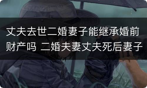 丈夫去世二婚妻子能继承婚前财产吗 二婚夫妻丈夫死后妻子有继承权吗