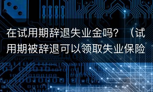 在试用期辞退失业金吗？（试用期被辞退可以领取失业保险金吗）