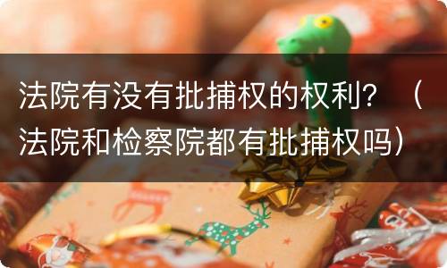 法院有没有批捕权的权利？（法院和检察院都有批捕权吗）