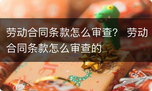 劳动合同条款怎么审查？ 劳动合同条款怎么审查的