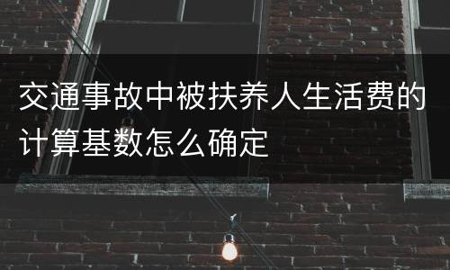 交通事故中被扶养人生活费的计算基数怎么确定