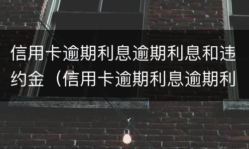 信用卡逾期利息逾期利息和违约金（信用卡逾期利息逾期利息和违约金有关系吗）