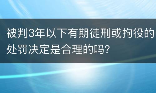 被判3年以下有期徒刑或拘役的处罚决定是合理的吗？