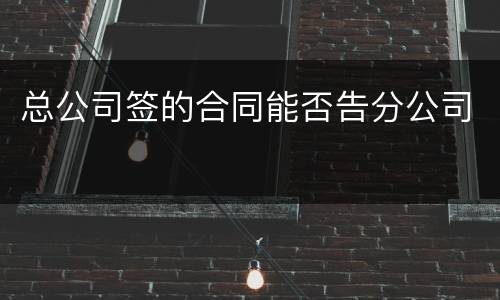 总公司签的合同能否告分公司