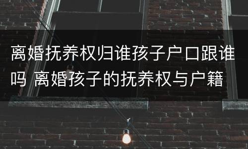 离婚抚养权归谁孩子户口跟谁吗 离婚孩子的抚养权与户籍