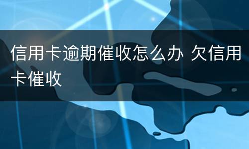 信用卡逾期催收怎么办 欠信用卡催收