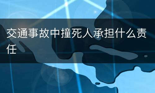 交通事故中撞死人承担什么责任