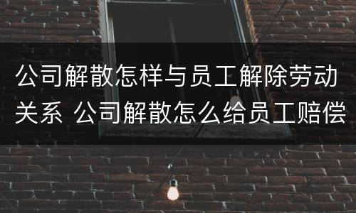 公司解散怎样与员工解除劳动关系 公司解散怎么给员工赔偿