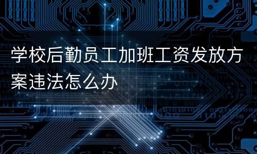 学校后勤员工加班工资发放方案违法怎么办