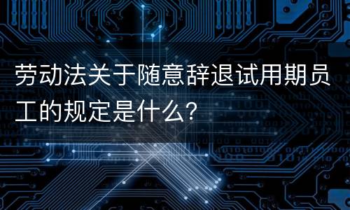 劳动法关于随意辞退试用期员工的规定是什么？