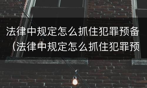 法律中规定怎么抓住犯罪预备（法律中规定怎么抓住犯罪预备罪）