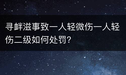 寻衅滋事致一人轻微伤一人轻伤二级如何处罚？