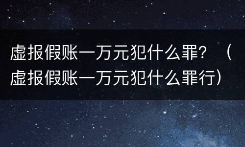 虚报假账一万元犯什么罪？（虚报假账一万元犯什么罪行）