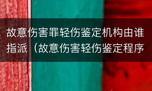 故意伤害罪轻伤鉴定机构由谁指派（故意伤害轻伤鉴定程序）