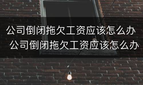 公司倒闭拖欠工资应该怎么办 公司倒闭拖欠工资应该怎么办呢