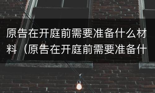 原告在开庭前需要准备什么材料（原告在开庭前需要准备什么材料呢）