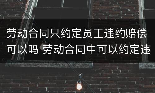 劳动合同只约定员工违约赔偿可以吗 劳动合同中可以约定违约金吗