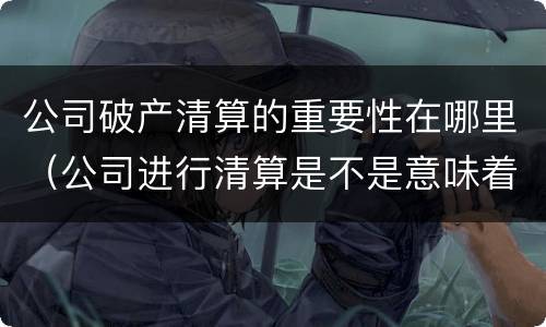 公司破产清算的重要性在哪里（公司进行清算是不是意味着破产了）