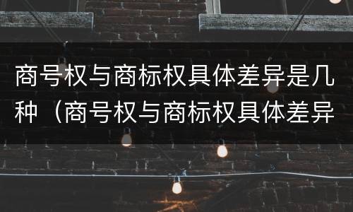 商号权与商标权具体差异是几种（商号权与商标权具体差异是几种商品）