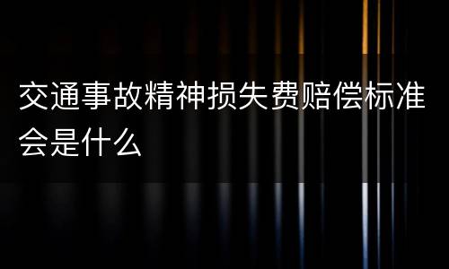 交通事故精神损失费赔偿标准会是什么