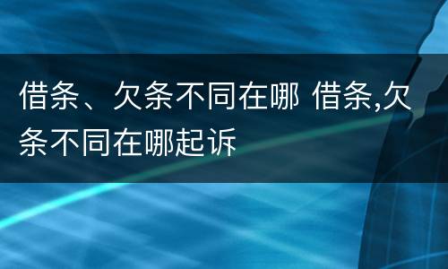 借条、欠条不同在哪 借条,欠条不同在哪起诉