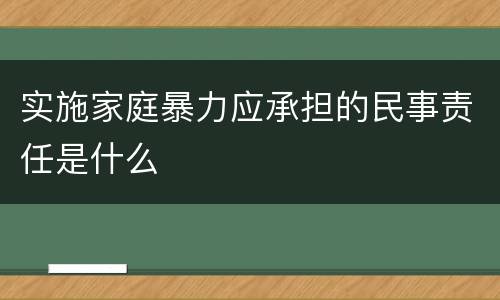 实施家庭暴力应承担的民事责任是什么