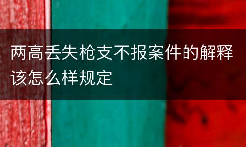 两高丢失枪支不报案件的解释该怎么样规定