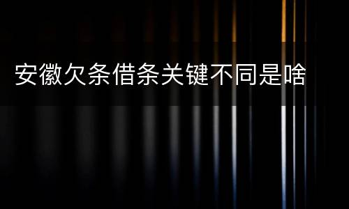 安徽欠条借条关键不同是啥