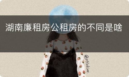 湖南廉租房公租房的不同是啥