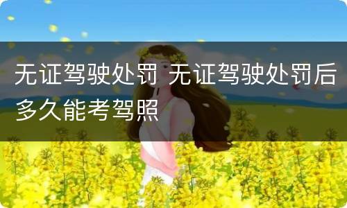 无证驾驶处罚 无证驾驶处罚后多久能考驾照