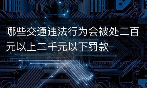 哪些交通违法行为会被处二百元以上二千元以下罚款