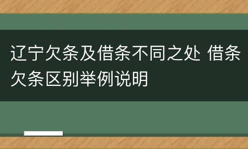 辽宁欠条及借条不同之处 借条欠条区别举例说明