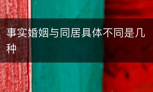 事实婚姻与同居具体不同是几种