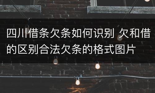 四川借条欠条如何识别 欠和借的区别合法欠条的格式图片