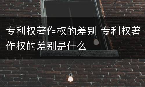 专利权著作权的差别 专利权著作权的差别是什么