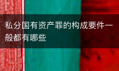 私分国有资产罪的构成要件一般都有哪些