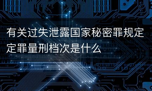 有关过失泄露国家秘密罪规定定罪量刑档次是什么