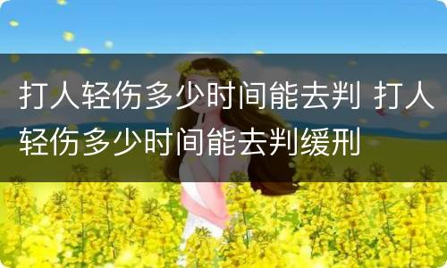 打人轻伤多少时间能去判 打人轻伤多少时间能去判缓刑